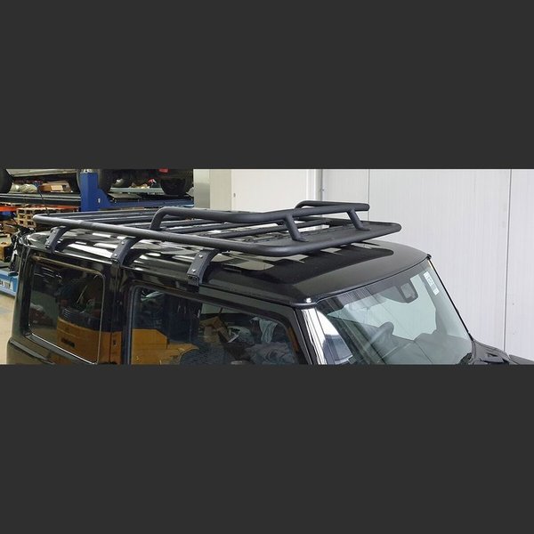 Suzuki Jimny II Dachträger NAVIS FLAT für Dachzelt Montage optional mit Reling Aluminium schwarz