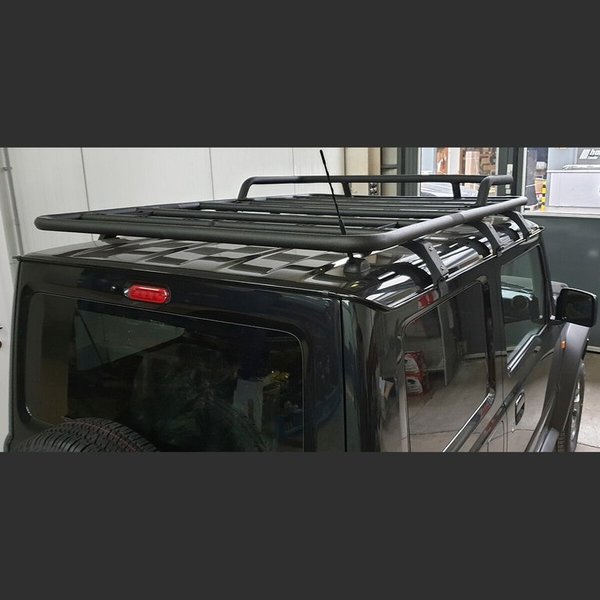 Suzuki Jimny II Dachträger NAVIS FLAT für Dachzelt Montage optional mit Reling Aluminium schwarz
